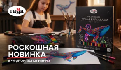 Новинка от любимого бренда: цветные карандаши «ГАММА» в чёрном дереве